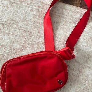 lululemon athletica Red Mesh Interior Crossbody Pouch